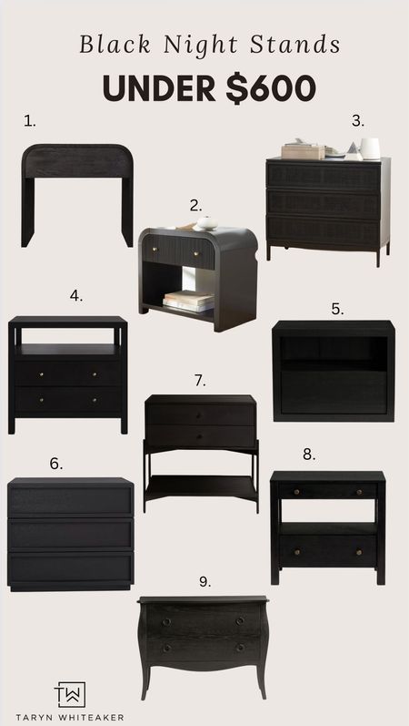 Black nightstands under $600 - modern nightstands  reasonable nightstands  black wood nightstands  pottery barn transitional furniture 

#LTKhome