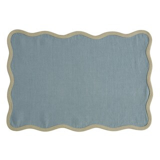 Set of 4 Rue Scalloped Linen Placemats  - Antique Red - Ballard Designs | Ballard Designs, Inc.