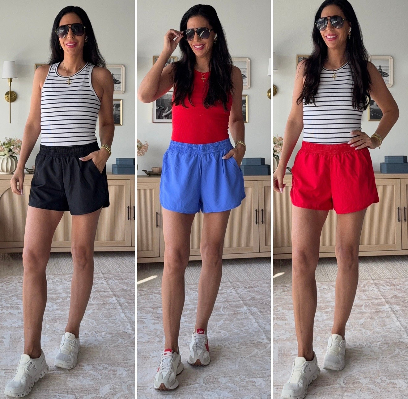 Small Tanks - small 
Lulu look for less shorts- small 
-pockets, liner, 4 inches, tons of colors and patterns 

#LTKFindsUnder50 #LTKU #LTKSaleAlert