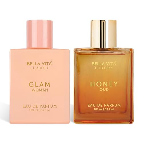 Bella Vita Luxury Glam Women EDP Perfume & Honey Oud Eau De Parfum Unisex Perfume Combo, Pack of 2 Premium Long Lasting Fragrance Scents for Men & Women, 100 Ml Each | Amazon (US)