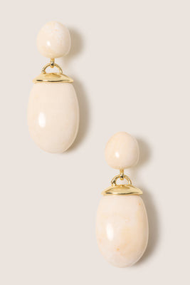 EVEREVE Women's Mae Stone Drop Earring, White | Evereve