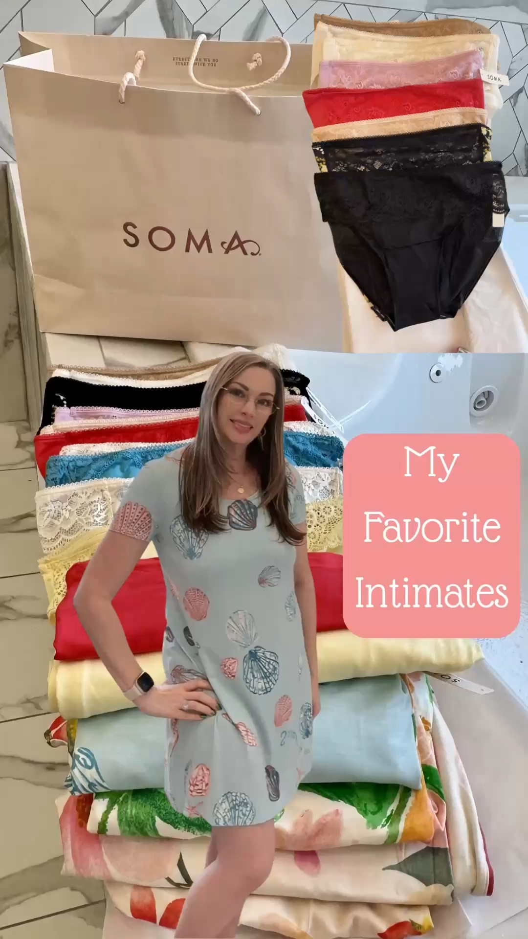 I really needed new intimates and sleepwear, and Soma is my favorite place to shop. I love my new soft and comfortable sleepwear, especially the sleep shirts. They're a staple in my nighttime wardrobe.

I was excited to see their new spring collection, which includes vibrant and beautiful colors. I'm loving the seashell collection and wearing the sleep shirts in a size XS.

￼ The cami, crop pants, and yellow sleep gown are a size S. I always like having a pair of pajamas with pants for lounging around. The shelf bra on the cami provides enough coverage to be worn without a robe. The nightgown is slightly see-through, so keep that in mind when wearing it around the house. It also comes in black.

The vanishing edge panties are my go-to for the gym or when wearing a fitted dress. The lace band doesn’t show through my gym leggings or most dresses. They offer the vanishing edge in various styles, including options without lace if that’s a concern. If you're considering updating your lingerie drawer, this is a great opportunity. There's no better time than now to shop at Soma!

#LTKSpringSale #LTKselfcare #LTKOver40

#LTKActive #LTKSaleAlert #LTKgrwm