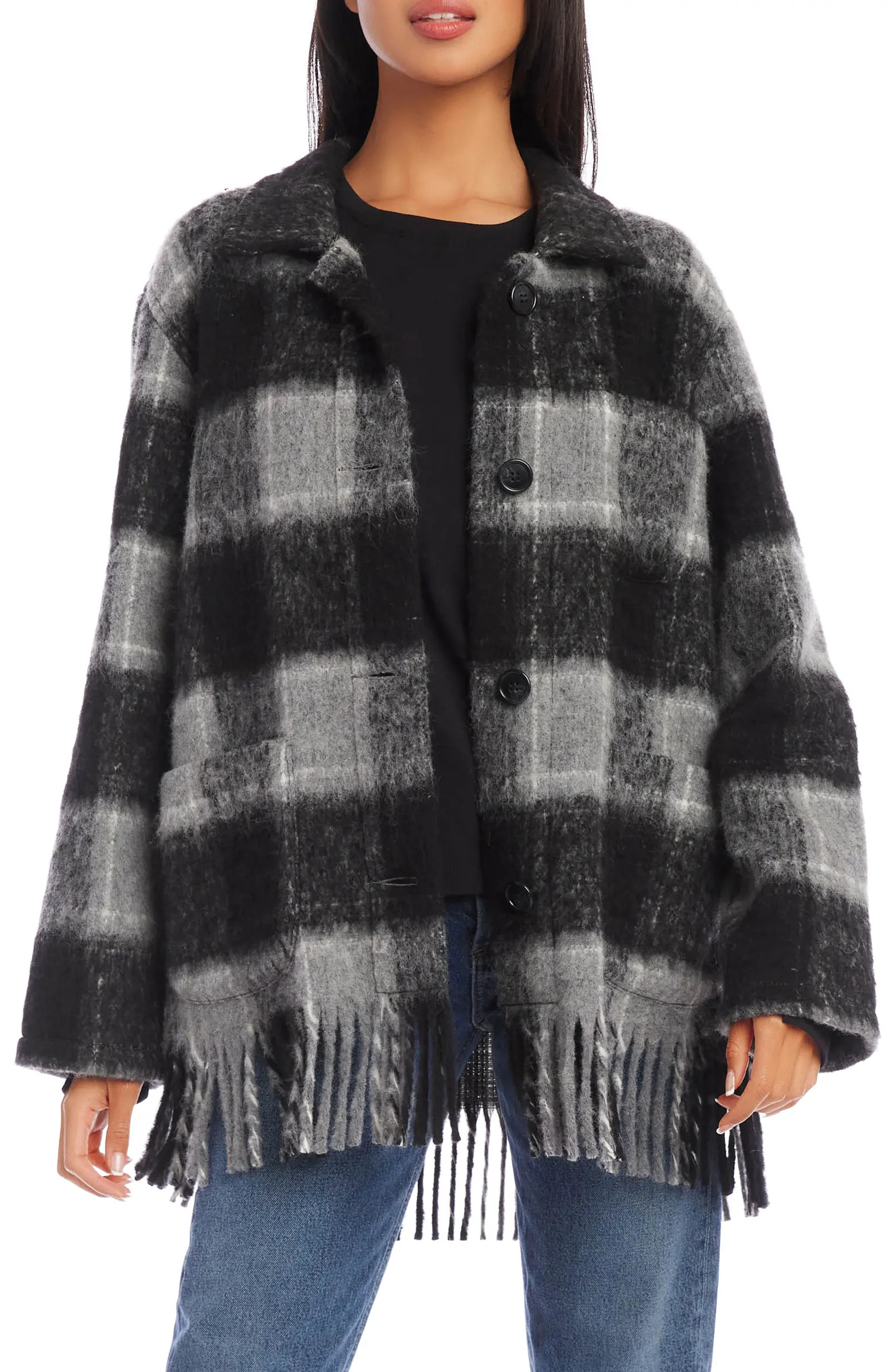 FIFTEEN TWENTY Plaid Fringe Jacket | Nordstrom | Nordstrom