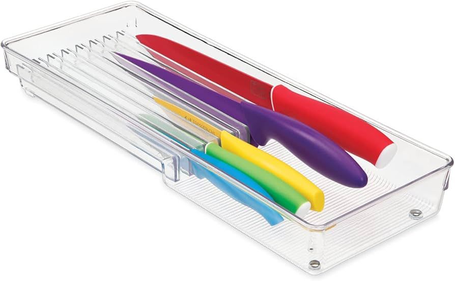 iDesign Linus Kitchen Knife Storage Drawer Organizer, Container for Countertop, Cabinet, Pantry -... | Amazon (US)