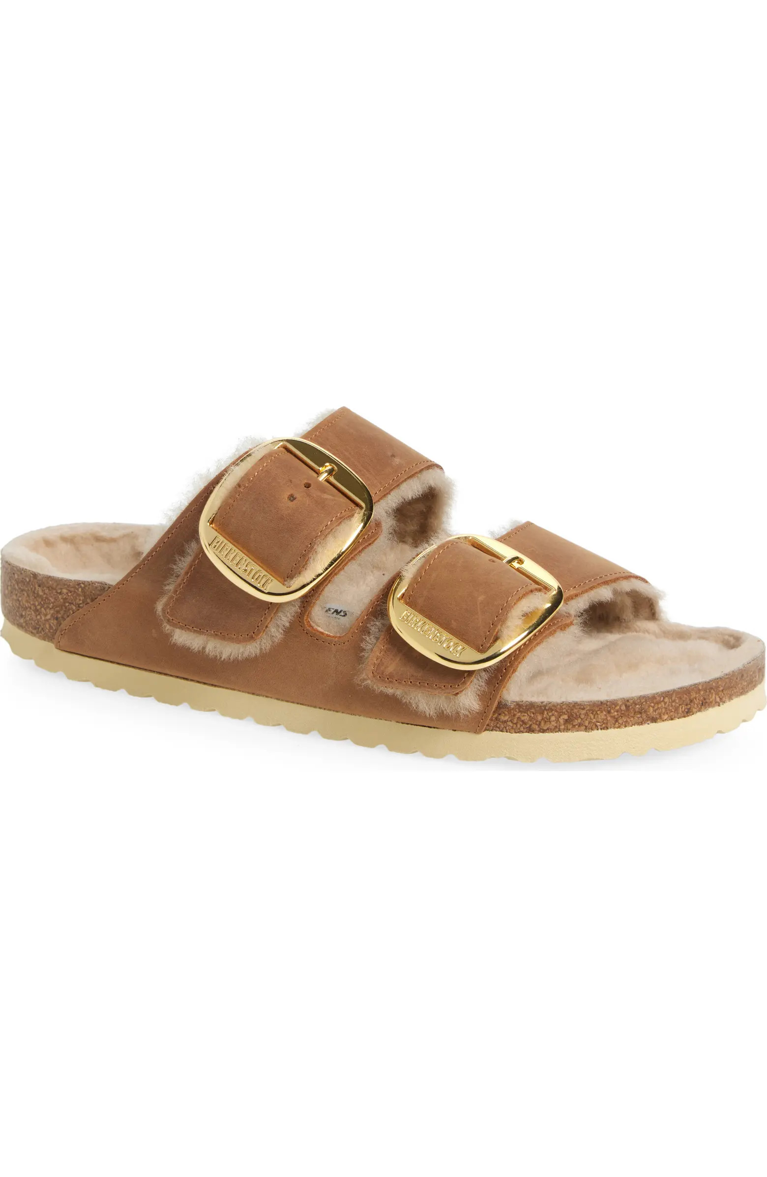Birkenstock Arizona Big Buckle Genuine Shearling Lined Sandal (Women) | Nordstrom | Nordstrom