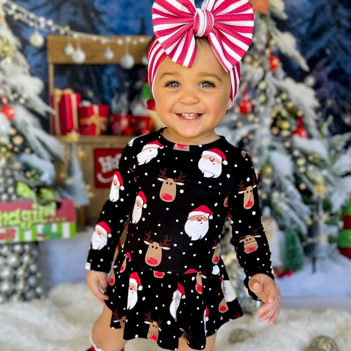 Snow Ho Ho Ruffle Dress | Bums & Roses