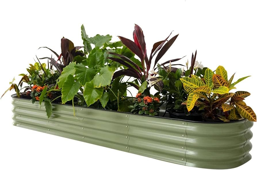 Vego garden Raised Garden Bed Kits, 11" Tall 9 in 1 8ft X 2ft Metal Raised Planter Bed for Vegeta... | Amazon (US)