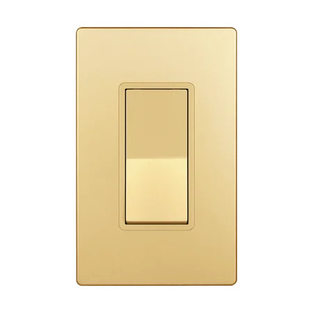 ENERLITES Elite Series Decorator Switch with Screwless Wall Plate, Paddle Light Switch, Single Pole, 3 Wire, Grounding Screw, Residential Grade, 15A 120V, UL Listed, 91150-GDWP, Gold with Wall Plate | Walmart (US)