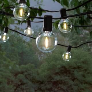 Hampton Bay Outdoor 25 ft. Plug-in Globe LED G40 Bulb String-Light (25-Bulbs) MYPC-025L(0.8) - Th... | The Home Depot