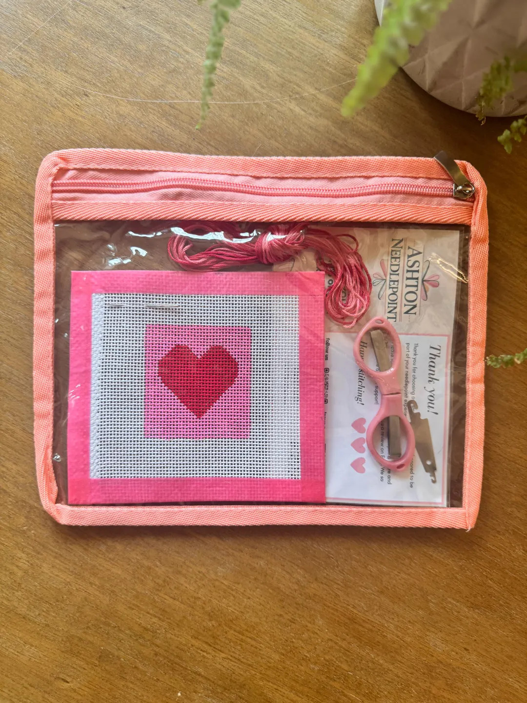 Heart Needlepoint Kit: Beginner Embroidery Project with Zippered Pouch | Etsy (US)
