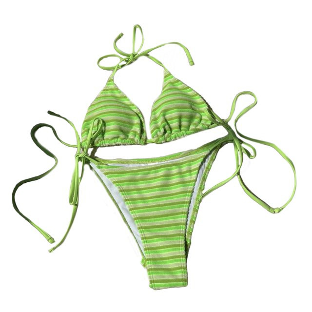 Women Halterneck Swimsuit Two Pieces Bathing Suit, Striped Swimming Costume Set | Walmart (US)