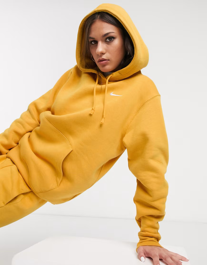Nike mini swoosh oversized yellow hoodie | ASOS (Global)