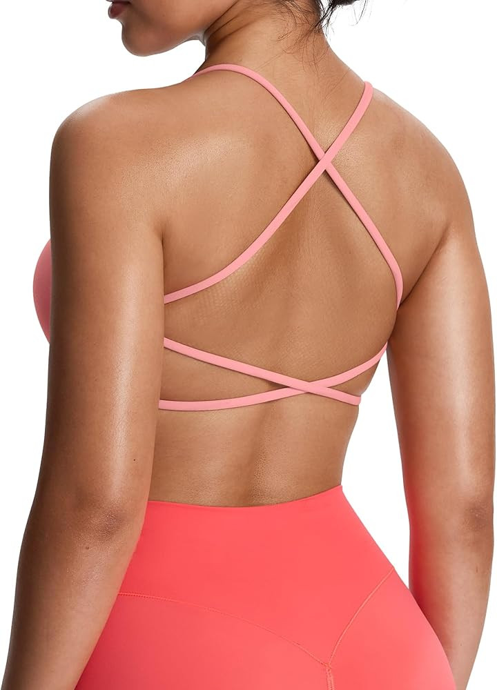 Aoxjox Women's Workout Sports Bras Fitness Trinity Ivy Low Impact Bra Yoga Crop Tank | Amazon (US)
