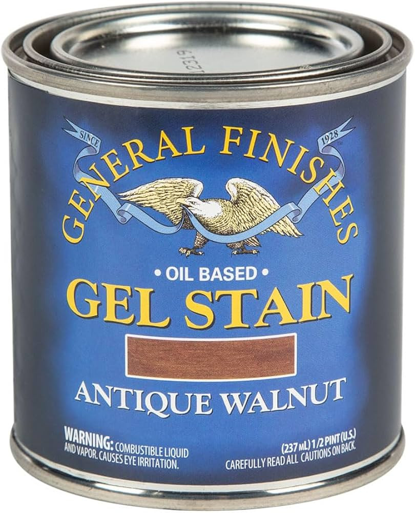 General Finishes Oil Base Gel Stain, 1/2 Pint, Antique Walnut | Amazon (US)