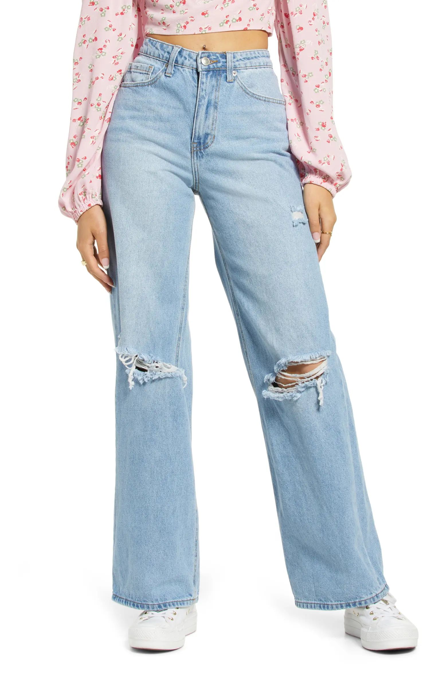 BP. Ripped Nonstretch Wide Leg Jeans | Nordstrom | Nordstrom