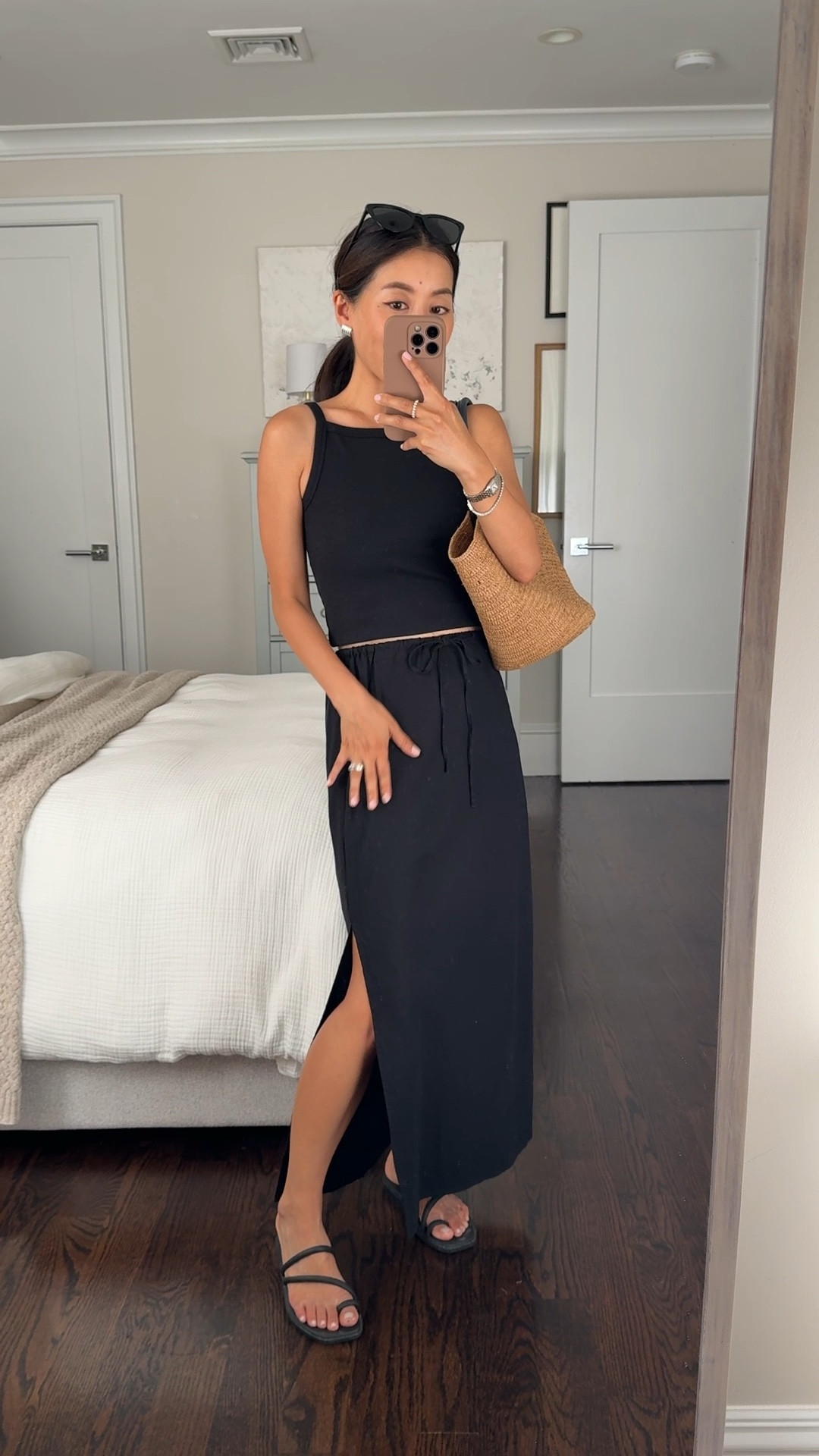 • on sale: Gap linen blend skirt xs petite - a classic slip style cut with slit that’s the perfect height. slightly loose on me but there’s a drawstring to tighten

• Gap crop rib tank top xs petite. Flattering elevated neckline. I do have it folded about half inch under here to show a little waist and it stays in place 

• Crocs sandals size 5

• Sezane woven basket tote with convertible handles

• Heaven Mayhem earrings

• BP sunglasses

Summer outfit, Europe vacation, petite friendly travel style 

#LTKPetite #LTKStyleTip #LTKFindsUnder50