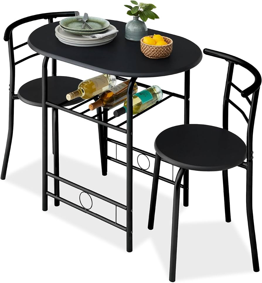 Best Choice Products 3-Piece Wooden Round Table & Chair Set for Kitchen, Dining Room, Compact Spa... | Amazon (US)