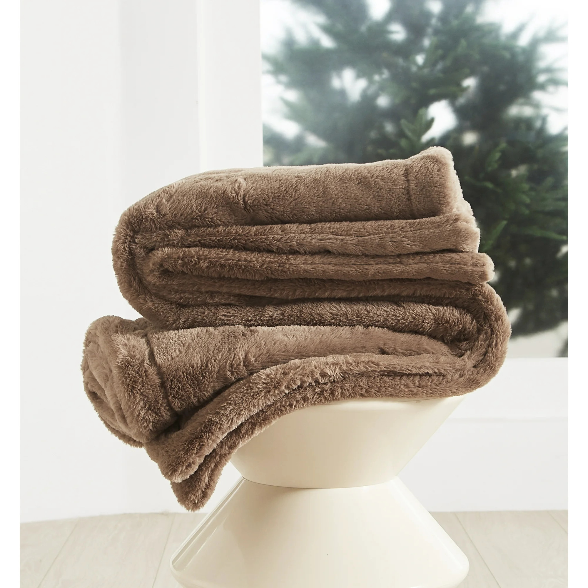 Cozy Haven Faux Fur Throw Blanket for Adults, Taupe, 50" x 72" | Walmart (US)