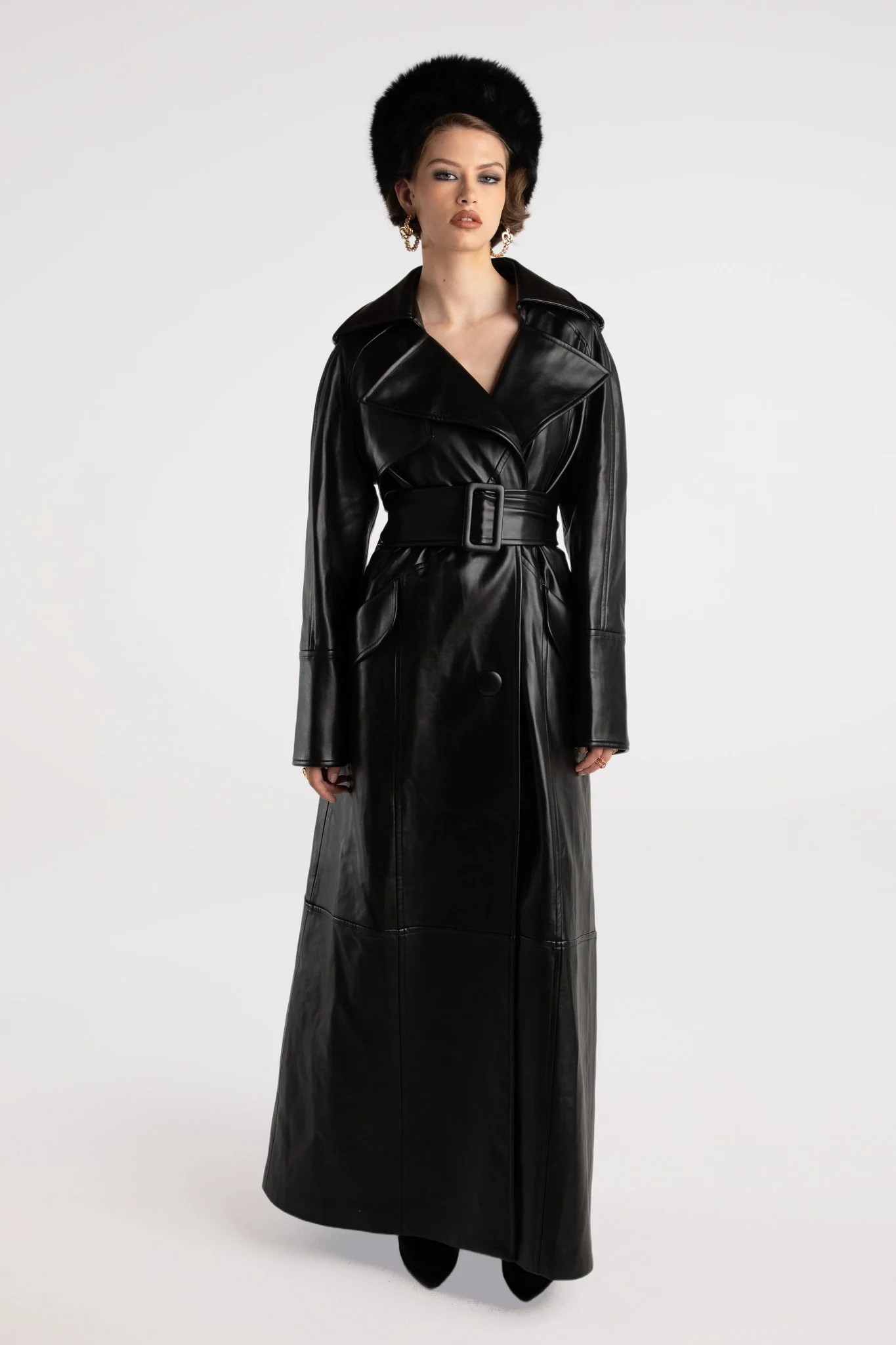 Cara Trench Coat (Black) (Final Sale) | Nana Jacqueline