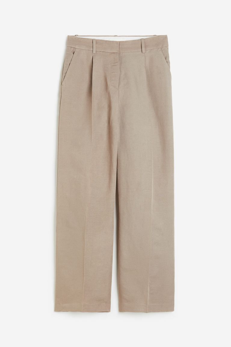 Wide linen-blend trousers | H&M (UK, MY, IN, SG, PH, TW, HK)