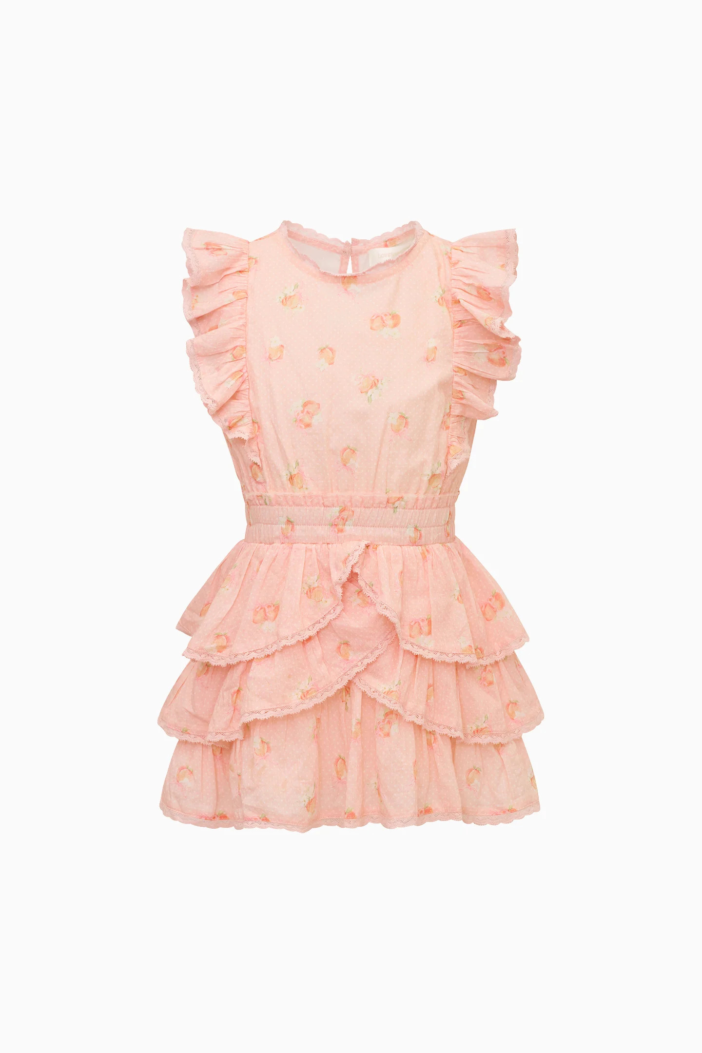 Tween Peach Pom Pom Decker Dress | LoveShackFancy