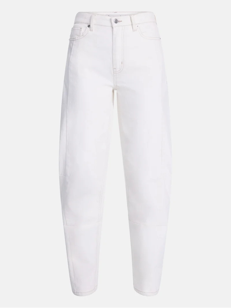 Scenario Women's and Women's Plus High Rise Barrel Jeans, 26", 28" Inseam, Sizes 0-28W | Walmart (US)