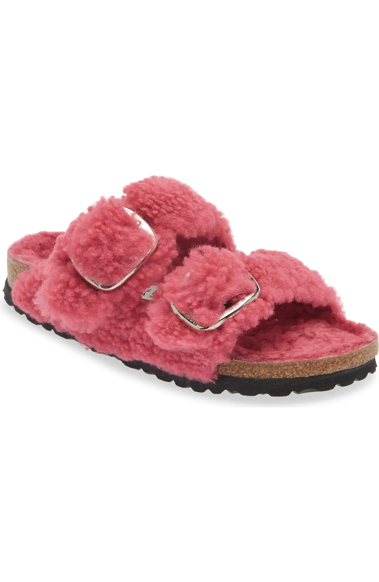 Arizona Big Buckle Genuine Shearling Slide Sandal (Women) | Nordstrom