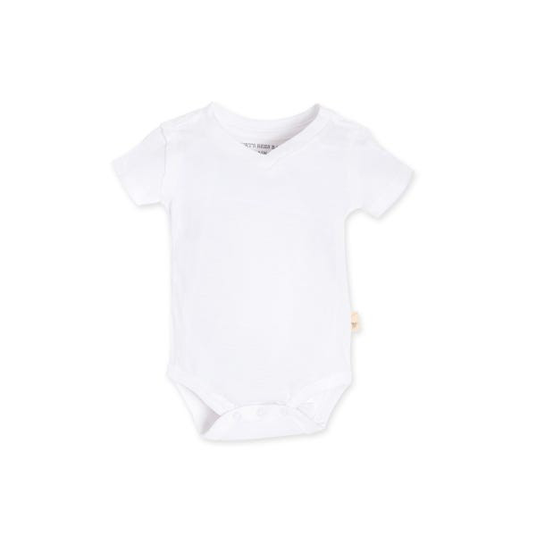 Short Sleeve Reverse Seam V Neck Organic Bodysuit | Burts Bees Baby