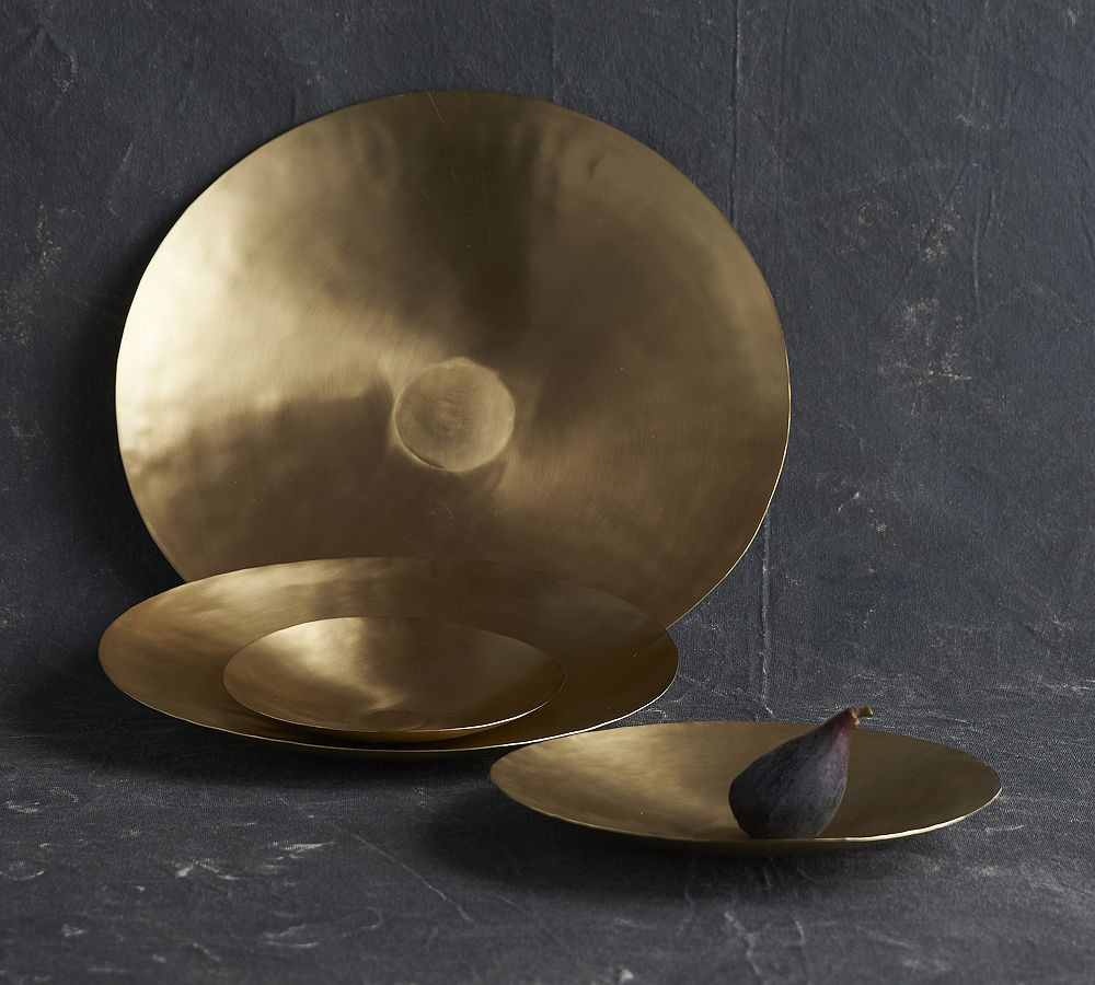 Avila Handmade Brass Platters - Set of 4 | Pottery Barn (US)