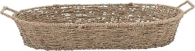 Bloomingville Hand-Woven Seagrass and Metal Handles Tray, Natural | Amazon (US)