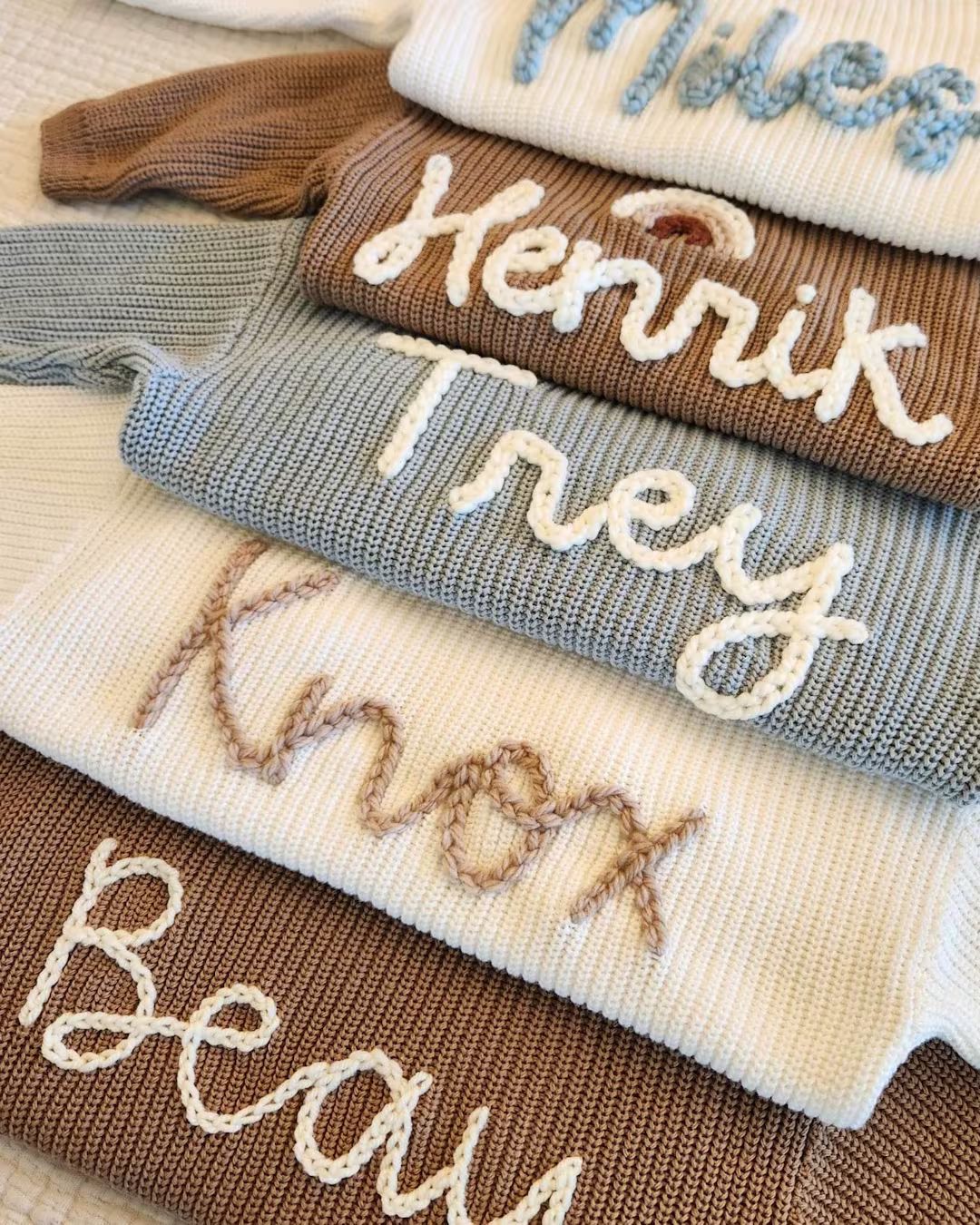 Baby Name Sweater Hand Embroidered Name Sweater Custom Baby - Etsy | Etsy (US)