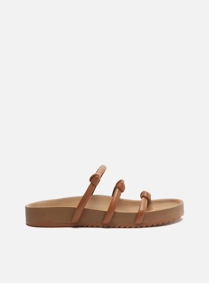 Sandália Papete Flatform Marrom Arezzo Tiras Nó | ZZ Mall (BR)