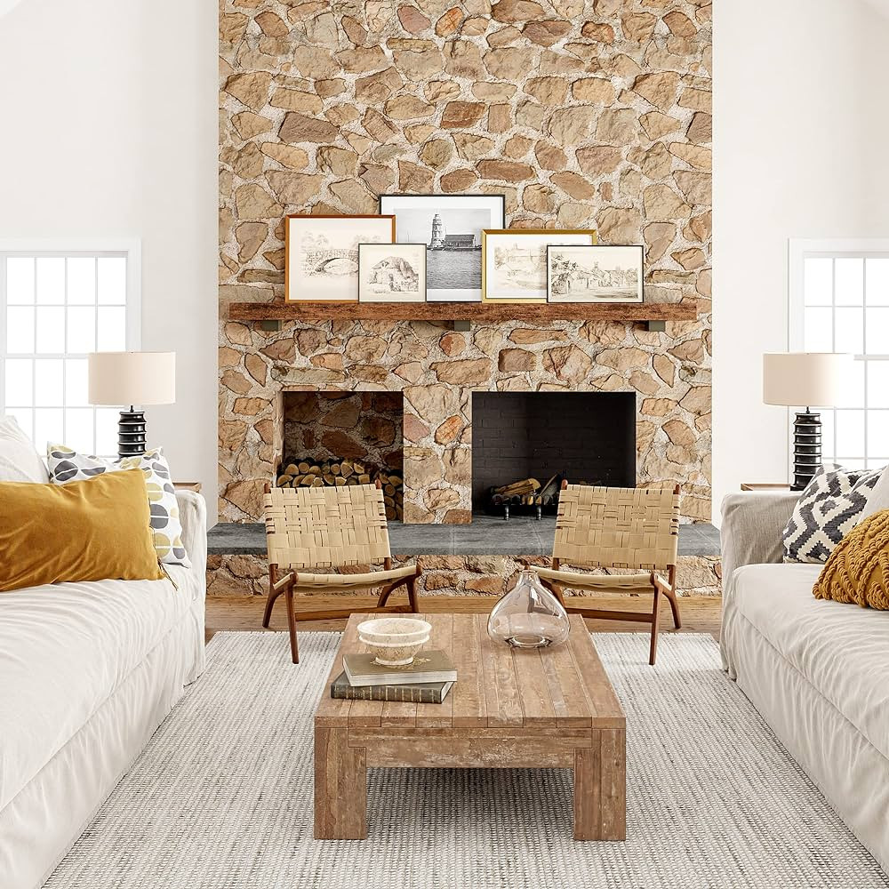 Rugs USA x Lauren Liess Zinnia Farmhouse Tasseled Area Rug, 5x8, Light Grey | Amazon (US)