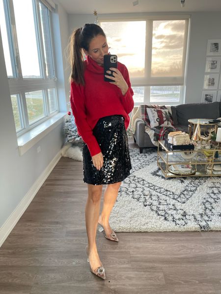 Office party outfit! Bump friendly dress, holiday outfit, holiday look, Christmas outfit, red sweater, sequins dress 

#LTKSeasonal #LTKbump #LTKHoliday