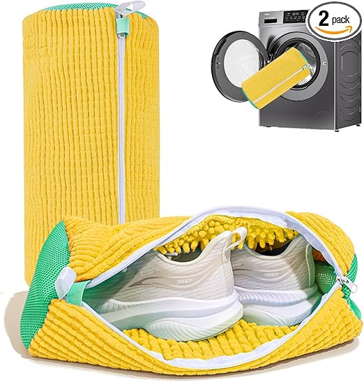 Shoe Washing Machine Bag: Laundry Shoe Bag for Washer and Dryer - 2pc Reusable Shoe Cleaning Bag ... | Amazon (US)