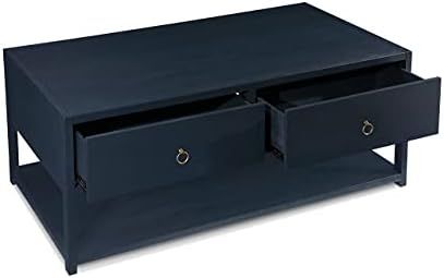 House of Living Art Coffee Table – Featuring 2-Drawers with Metal Knobs and Bottom Shelf, Navy ... | Amazon (US)