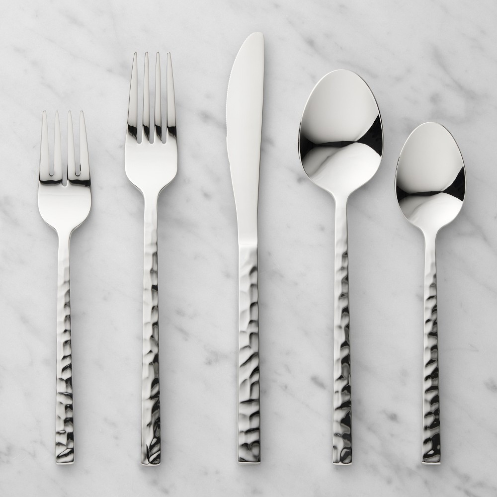 Fortessa Arezzo Hammered Flatware Sets | Williams-Sonoma CA