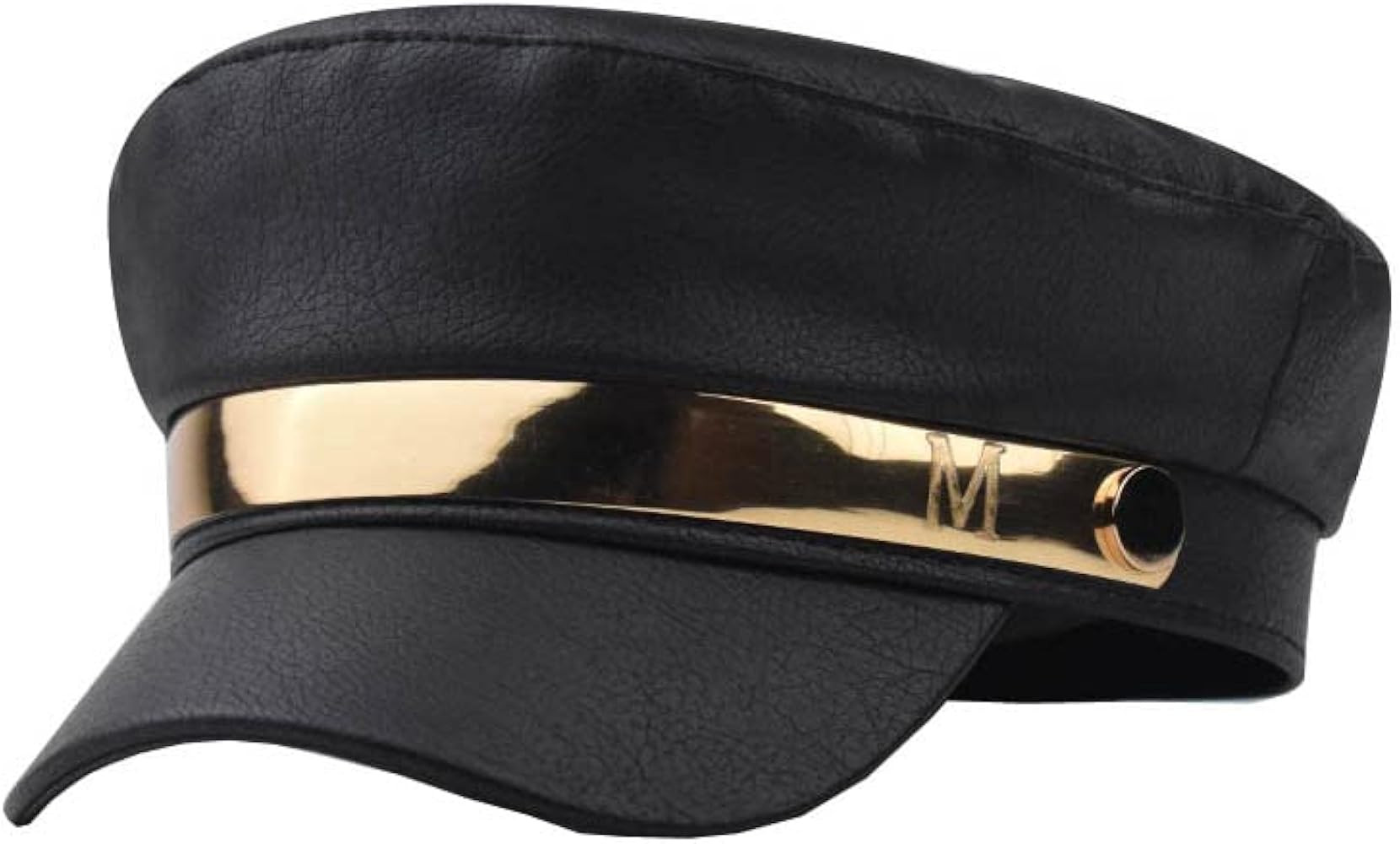 Brcus Women Yacht Captain Sailor Hat PU Newsboy Cabbie Baker Boy Peaked Beret Cap | Amazon (US)
