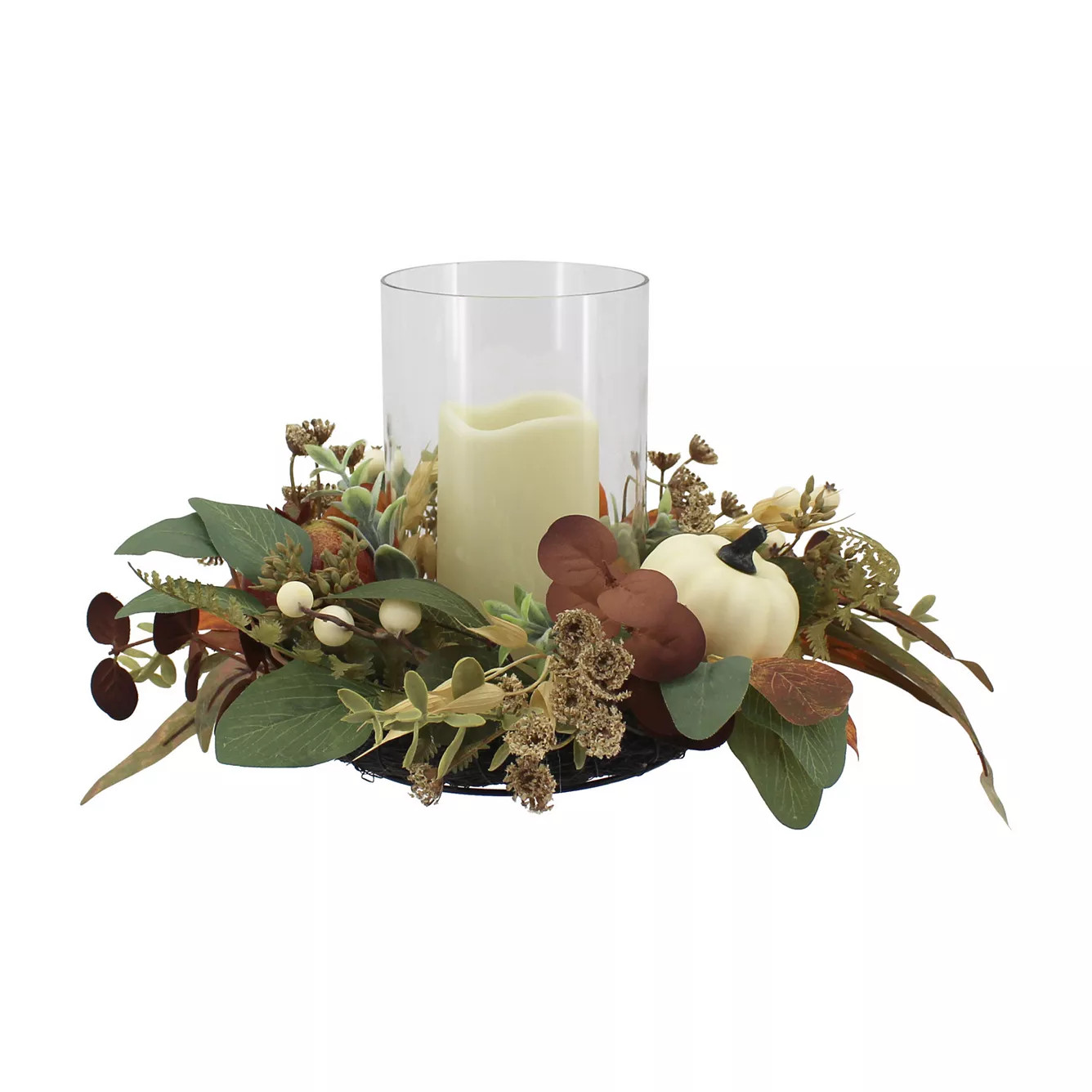 Celebrate Together\u2122 Fall Hurricane Pumpkin Botanical LED Candle Table Decor | Kohl's