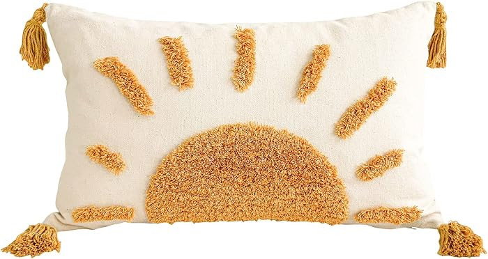 Zealax Lumbar Decorative Boho Throw Pillow Cover 12x20 Inch for Couch Living Room Outdoor, Sun Tu... | Amazon (US)