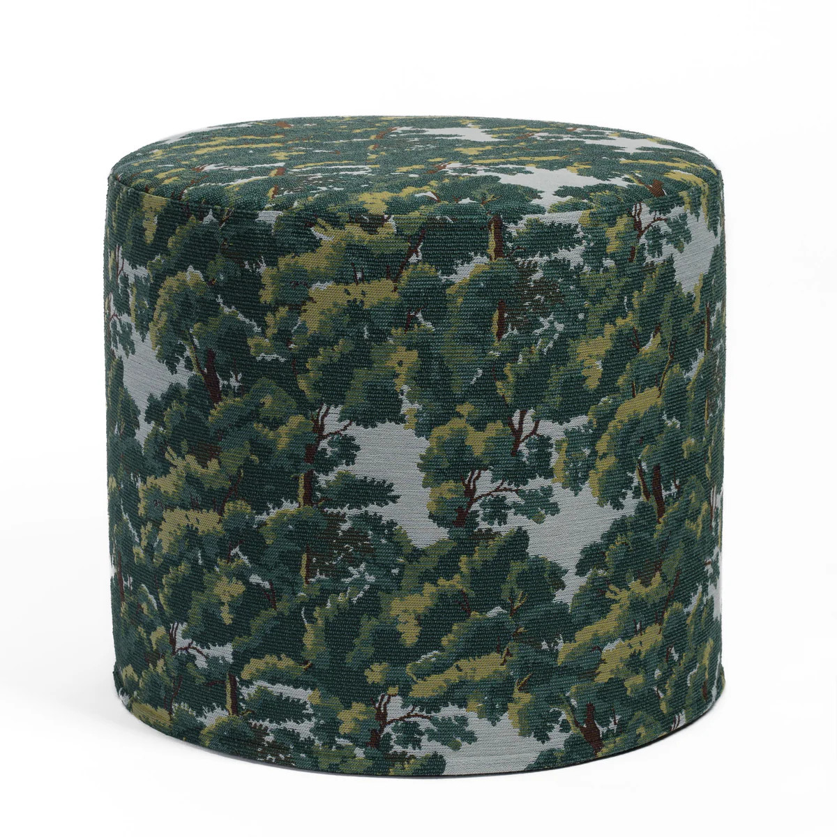 Elora 18x16 Round Ottoman, Forest Green | Tonic Living
