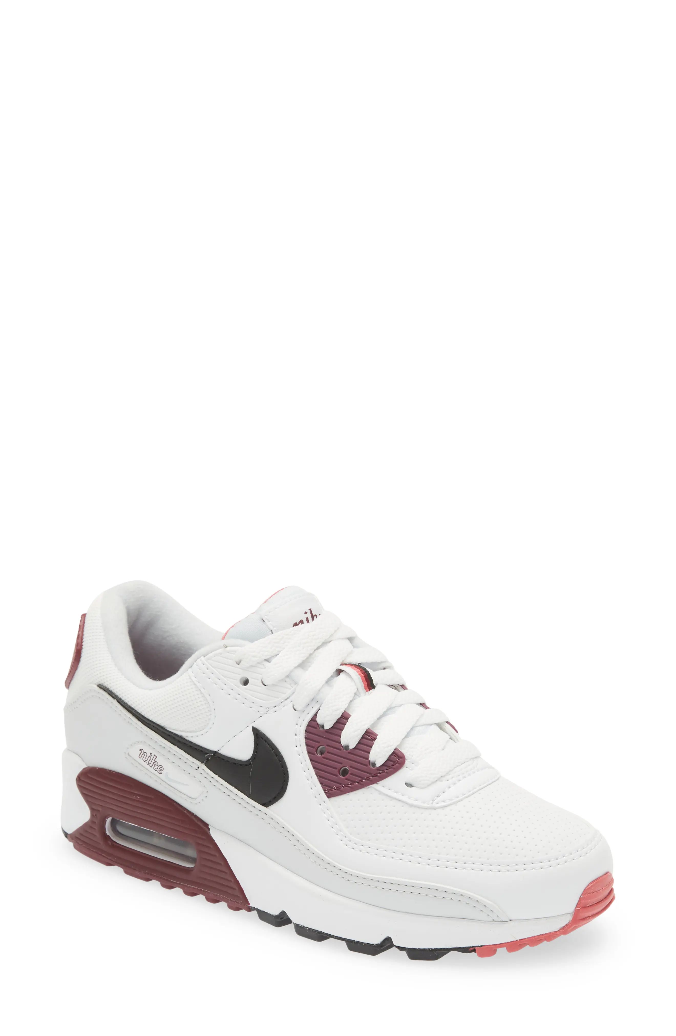 Nike 'Air Max 90' Sneaker in White/Black/Dark Beetroot at Nordstrom, Size 5.5 | Nordstrom