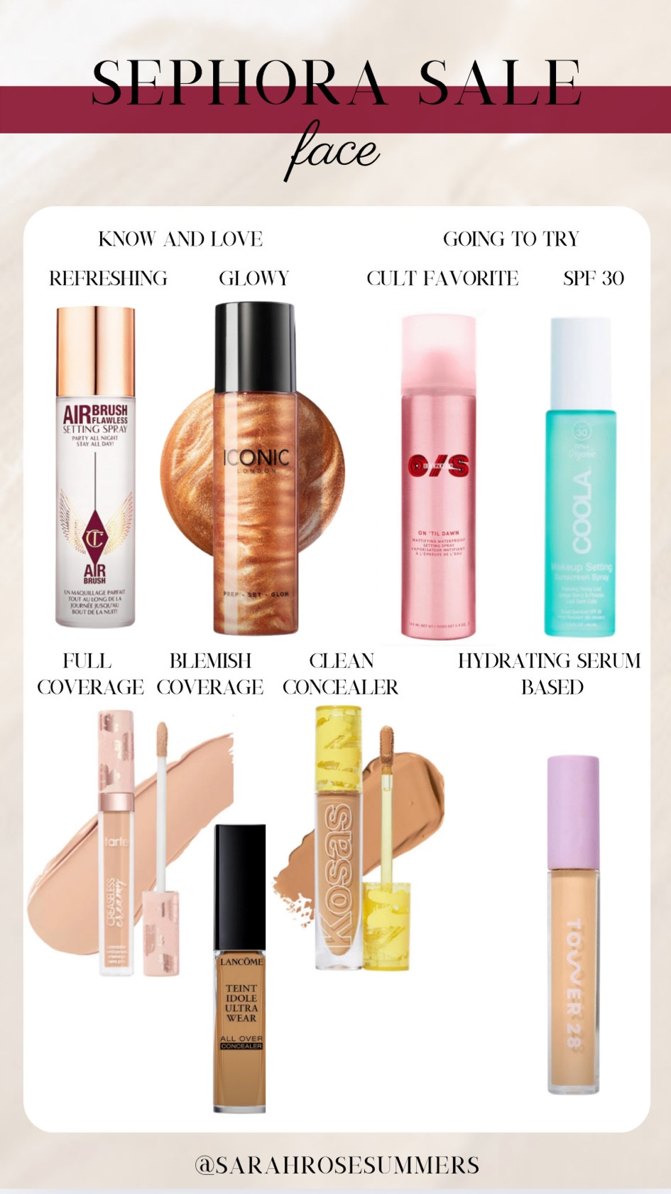 Concealers and setting sprays I would buy on the Sephora sale. Use code savings at checkout 

#LTKBeauty #LTKFindsUnder50 #LTKSaleAlert