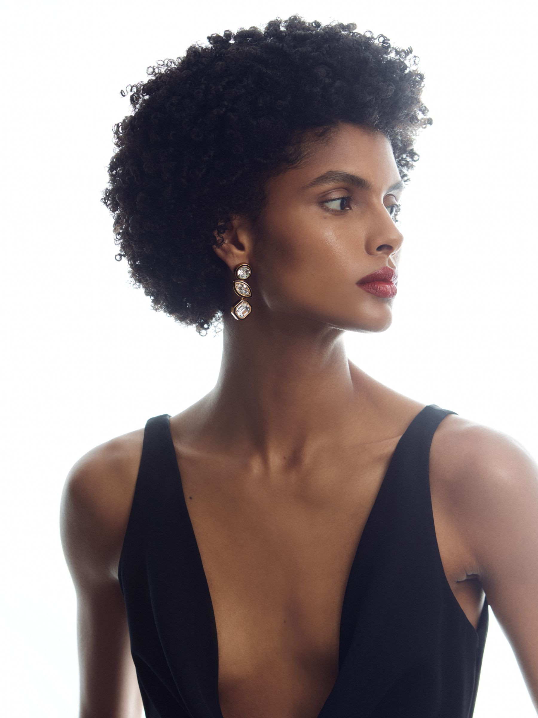 Reiss Crystal Drop Earrings in Gold - REISS | Reiss UK