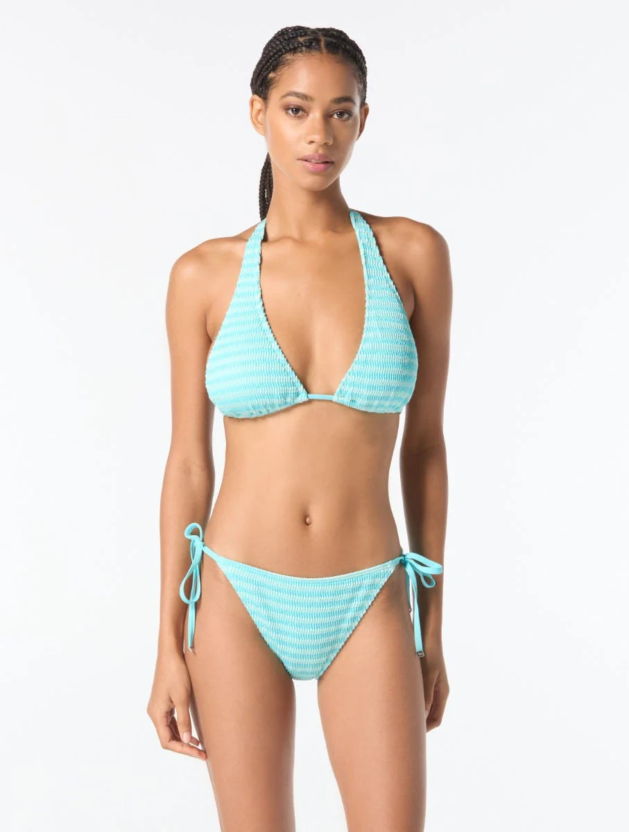 MICHAEL Michael Kors String Bikini Top - Monotone Textured Stripes | Beach2Ocean