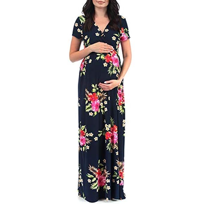 Maternity Short Sleeve Dress - Made in USA | Amazon (US)