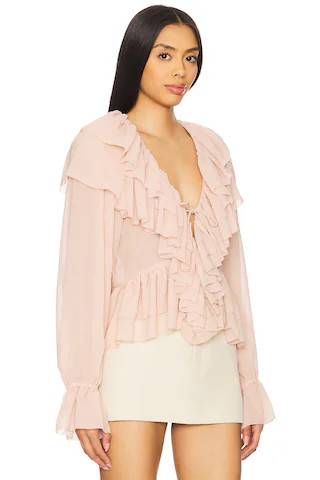 Ronny Kobo Soraya Top in Rose from Revolve.com | Revolve Clothing (Global)