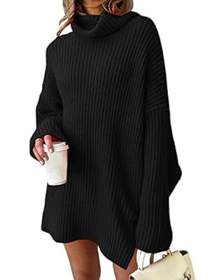 LILLUSORY Womens Turtleneck Oversized Long Batwing Sleeve Fall Sweater 2023 Plus Size Tunic Pullo... | Amazon (US)