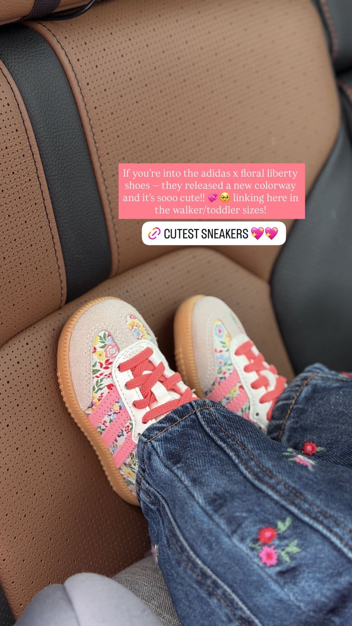 If you’re into the adidas x floral liberty shoes — they released a new colorway and it’s sooo cute!! 💞🥹 linking here in the walker/toddler sizes!