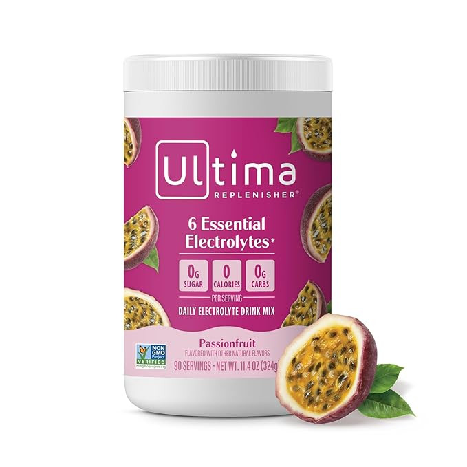 Ultima Replenisher Daily Electrolyte Powder Drink Mix – Sugar Free – Passionfruit, 90 Serving... | Amazon (US)